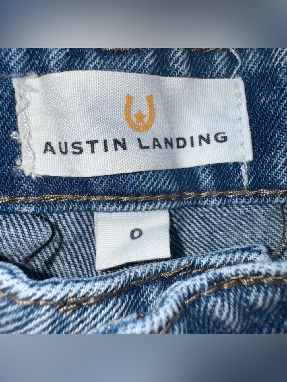 AUSTIN LANDING Studded Embroidered Cross Straight Leg Jeans Blue VIRAL Size 0 - Picture 14 of 16